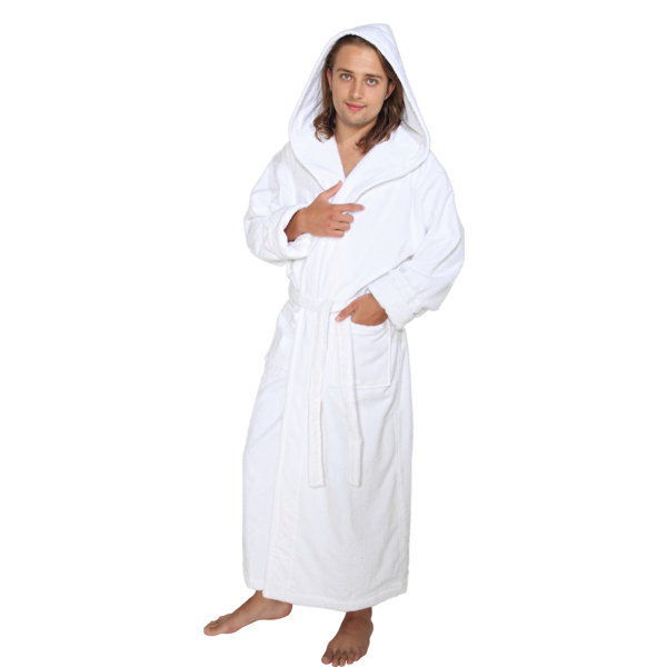 Arus Men's Hood'n Full Ankle Length Hooded Turkish Cotton Bathrobe